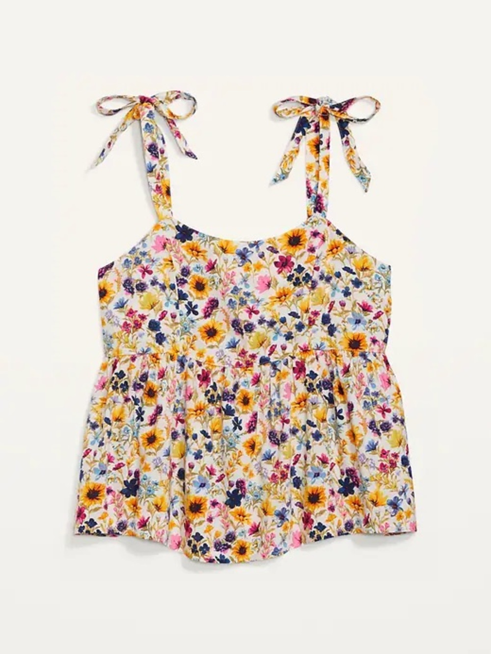 Old Navy Wildflower Floral Tie Strap Babydoll Top S